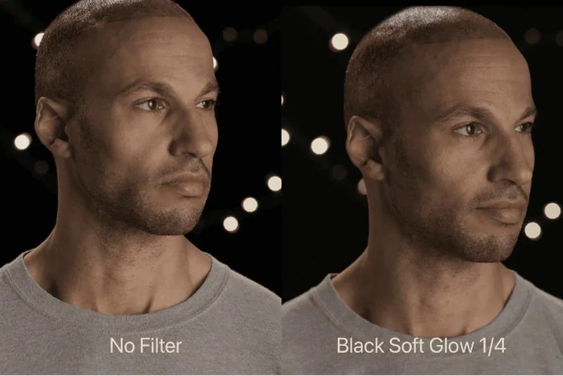 Filtre à visser pour appareil photo à lueur douce noire
