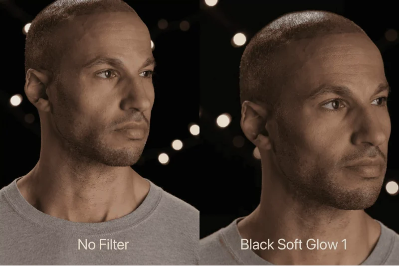 Filtre à visser pour appareil photo à lueur douce noire