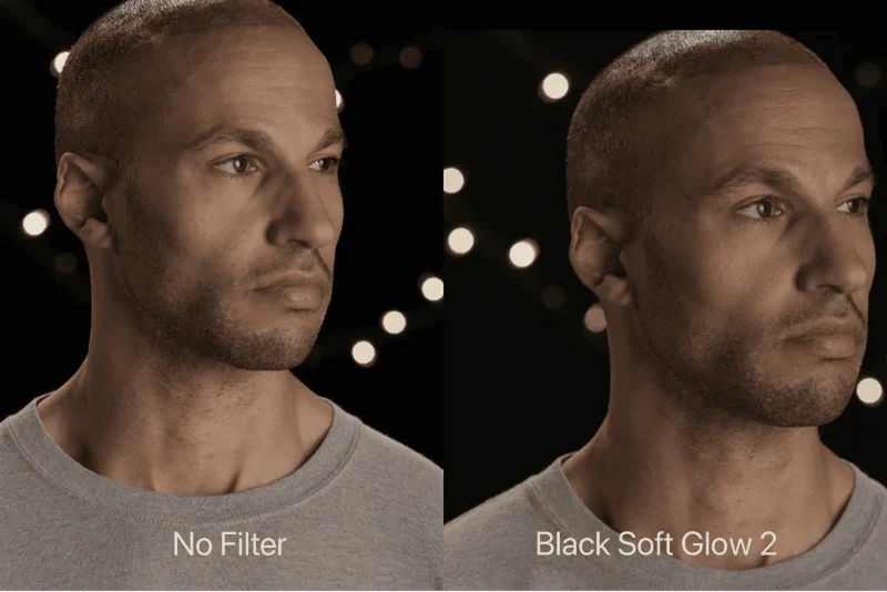 Filtre à visser pour appareil photo à lueur douce noire
