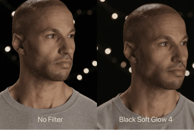 Filtre à visser pour appareil photo à lueur douce noire