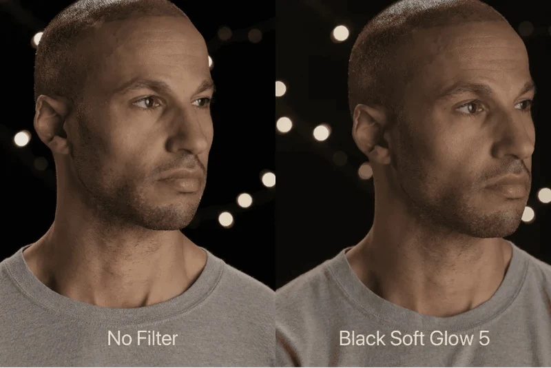 Filtre à visser pour appareil photo à lueur douce noire