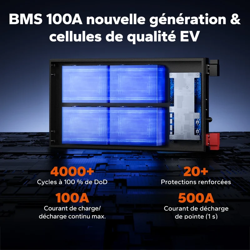 【Nouveauté】LiTime Batterie LiFePO4 12V 100Ah Ultra Slim avec Bluetooth & Auto-chauffante – Idéale pour Camping-car, Van & Fourgon aménagé