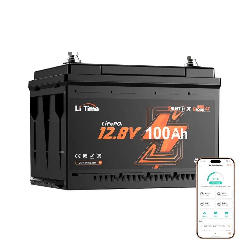 【Nouveauté】Batterie LiFePO4 12V 100Ah H168 avec Bluetooth – format ultra-plat pour installation sous siège de camping-car