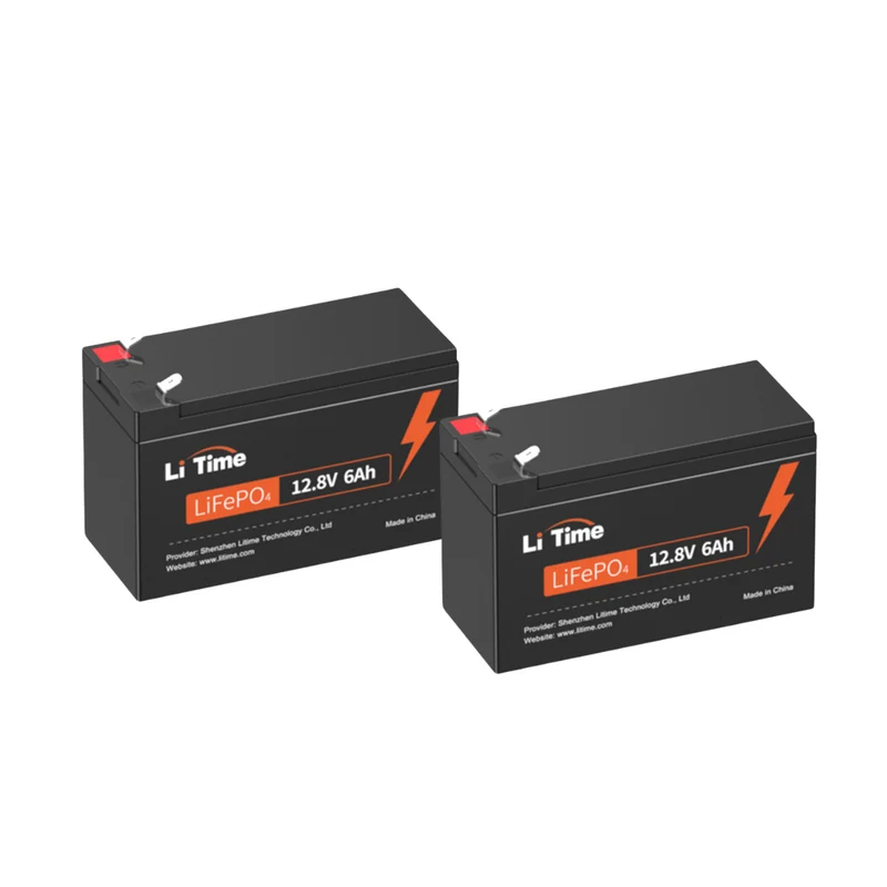 LiTime 12V 6Ah Batterie LiFePO4 avec BMS 6 A, 76,8 W, plus de 4 000 cycles profonds