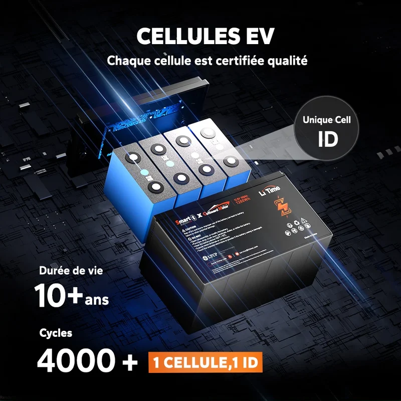 【Nouveauté】LiTime 12V 100Ah Smart LiFePO4 Batterie Marine pour Moteur Électrique Hors-Bord de Traîne