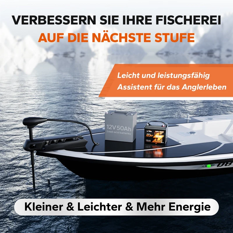 12V 50Ah Batterie au lithium Bluetooth pour bateaux à moteur électrique