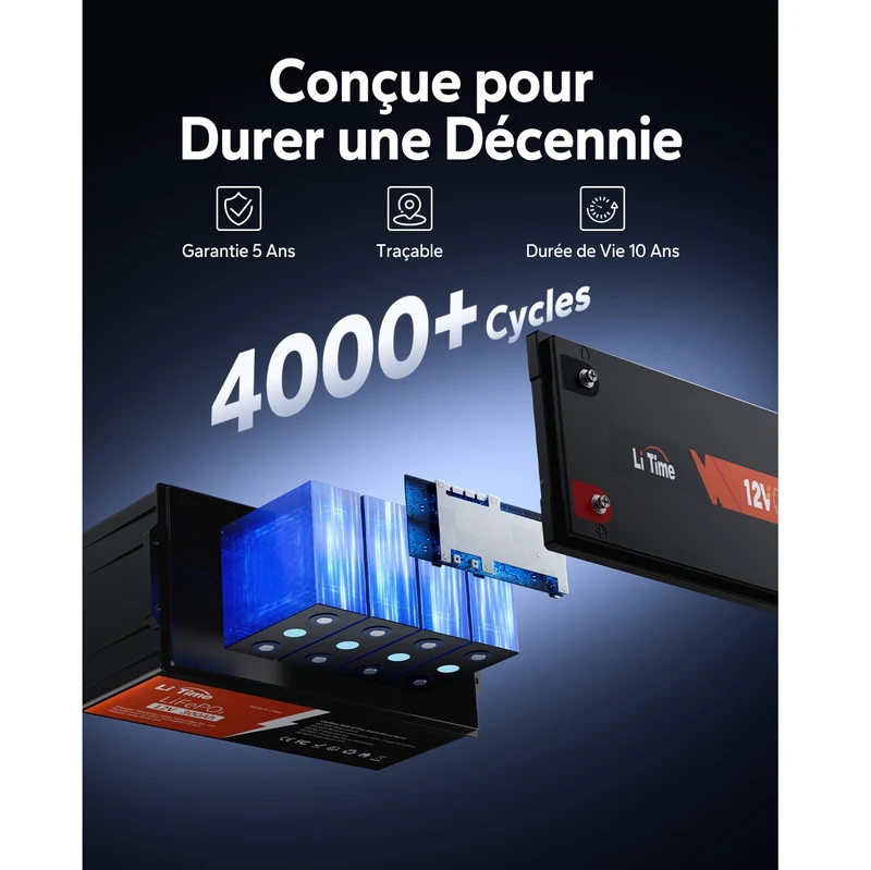 LiTime 12V 300Ah Deep Cycle Lithium LiFePO4 Batterie