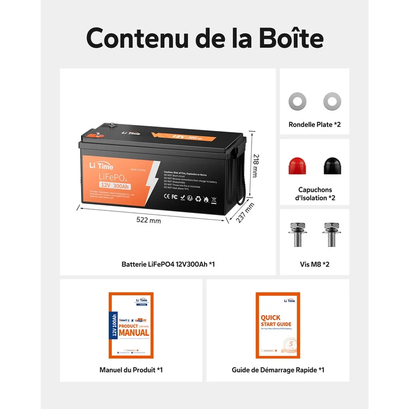 LiTime 12V 300Ah Deep Cycle Lithium LiFePO4 Batterie