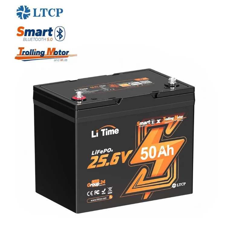 24V 50Ah Batterie Lithium Low-Temp Bluetooth pour Moteurs Électriques de Bateaux