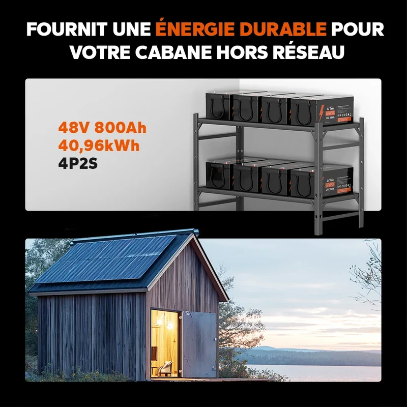 LiTime 24V 200Ah Piles au lithium LiFePO4 du groupe 8D
