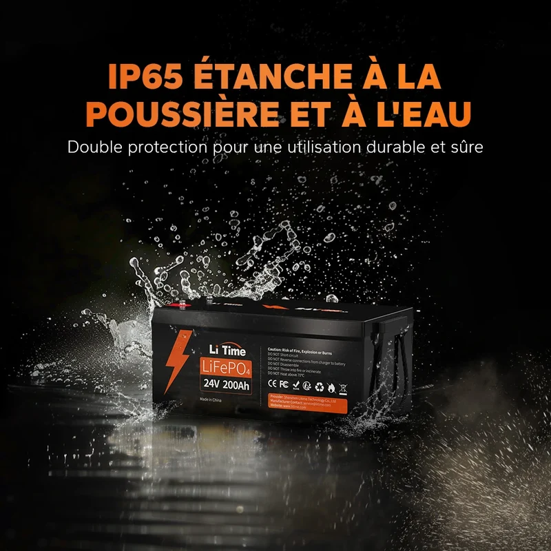 LiTime 24V 200Ah Piles au lithium LiFePO4 du groupe 8D