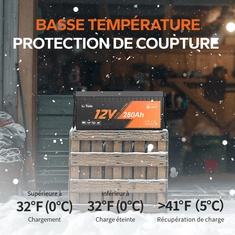Batterie LiFePO4 12V 280Ah Plus – Haute Capacité pour Camping-Car & Protection -20°C-200A BMS