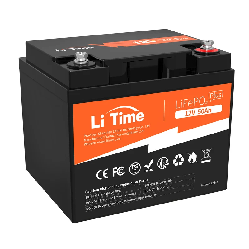 LiTime 12V 50Ah Lithium 640Wh - Marine, Camping-Car, Détecteur de Poissons