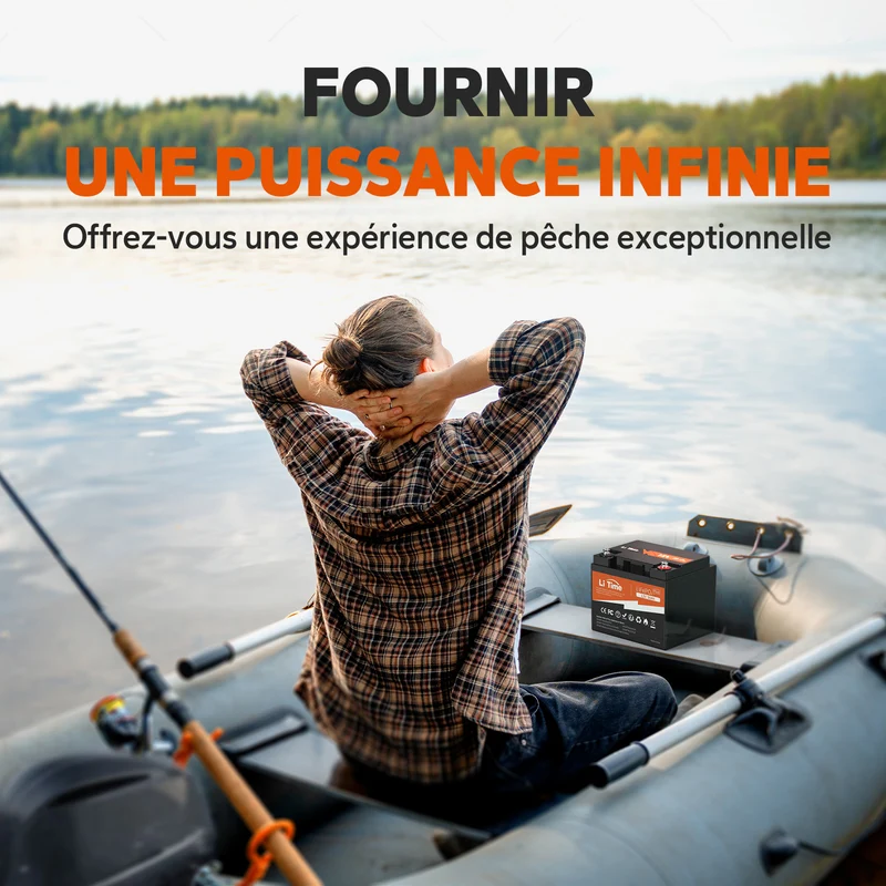 LiTime 12V 50Ah Lithium 640Wh - Marine, Camping-Car, Détecteur de Poissons