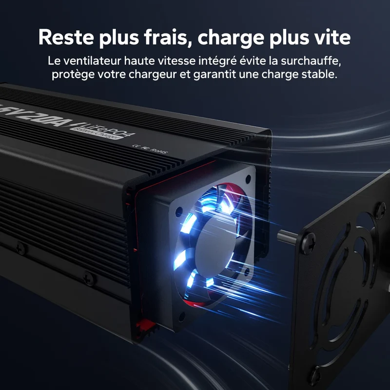 LiTime Chargeur Lithium LiFePO4 12V 20A
