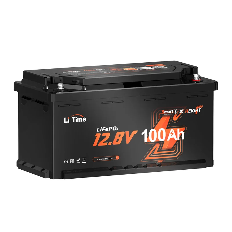 LiTime Batterie Lithium 12V 100Ah H190 pour Camping-Car – Bluetooth & Installation Sous Siège