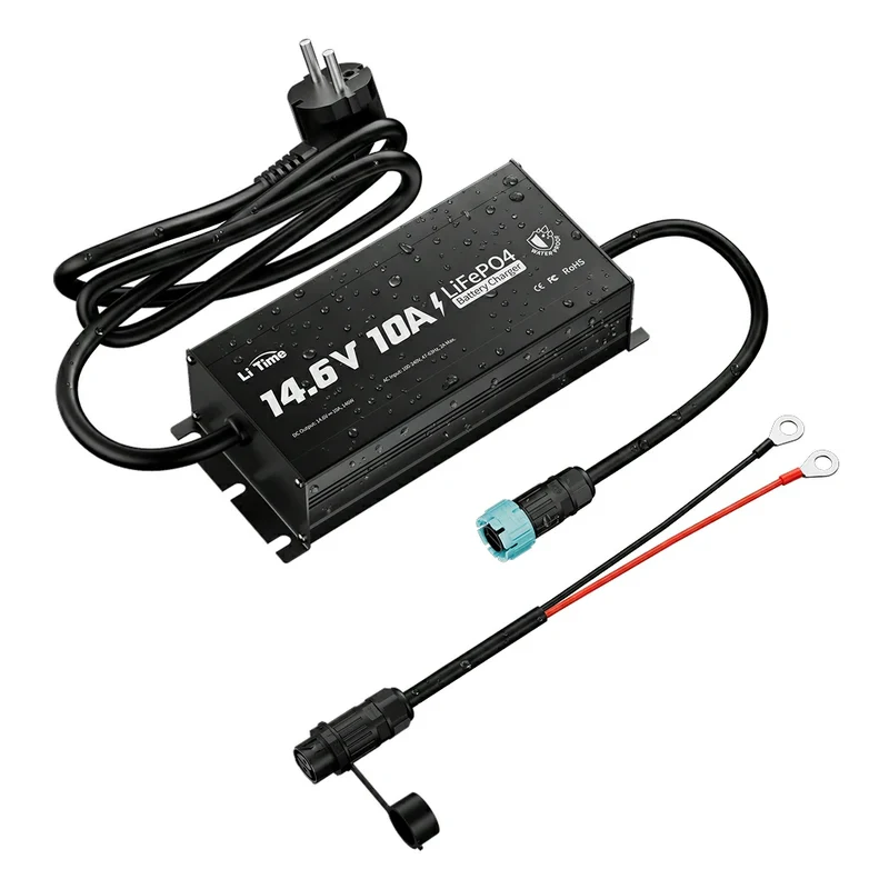 LiTime Chargeur 12V 10A pour batterie lithium IP65 étanche haute performance