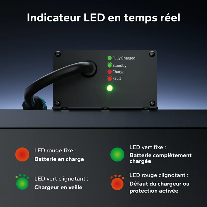 LiTime Chargeur 12V 10A pour batterie lithium IP65 étanche haute performance