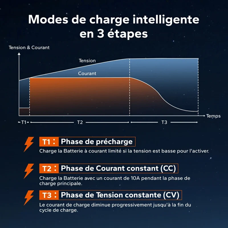 LiTime Chargeur 12V 10A pour batterie lithium IP65 étanche haute performance