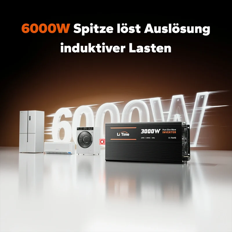 LiTime Convertisseur 3000W Onda Sinusoidale Pura 12V a 230V CA