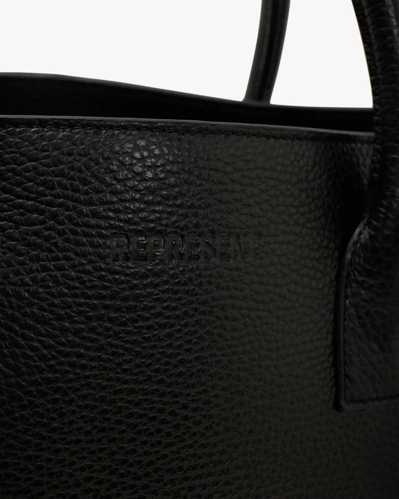 Leather Tote Bag - Textured Black