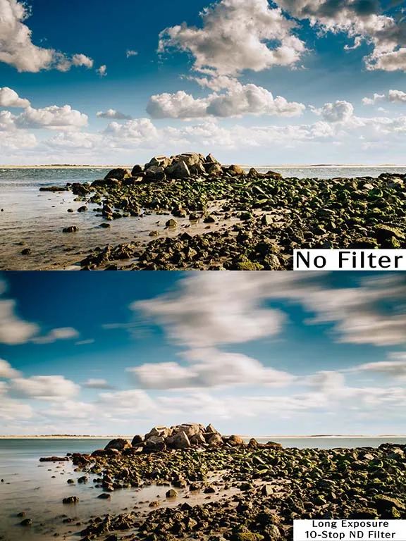Filtre ND 10 arrêts, longue exposition, eau, verre blanc