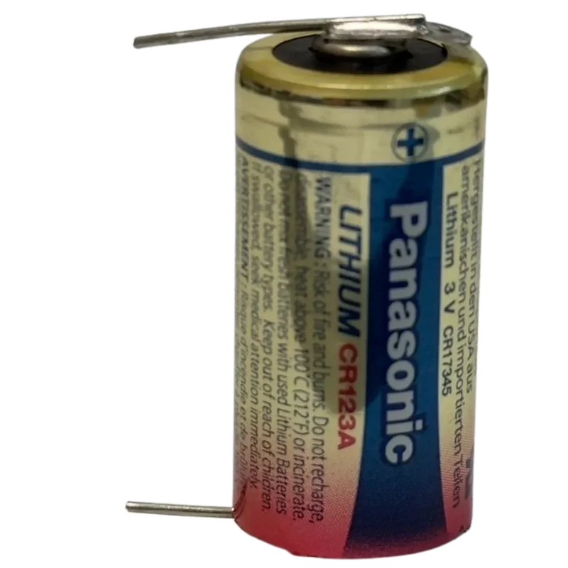 Pile CR123A avec languettes à souder – Lithium 3V