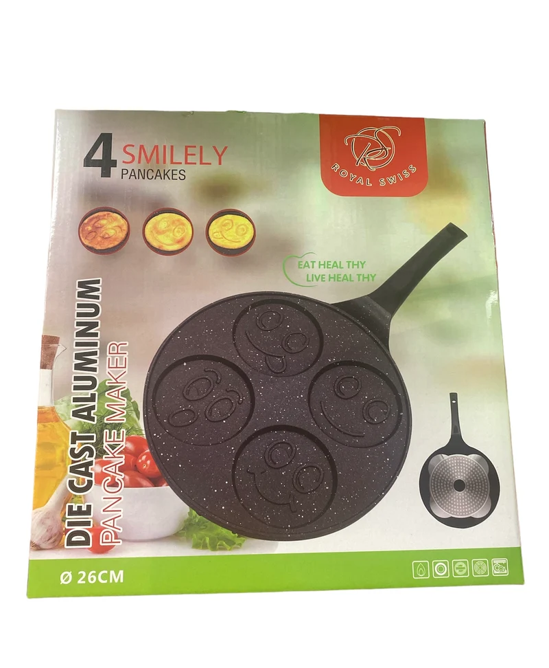 Poêle pancake smiley 4 faces 26cm
