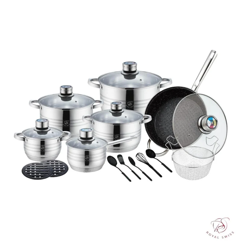 Batterie de cuisine inox 20 pièces
