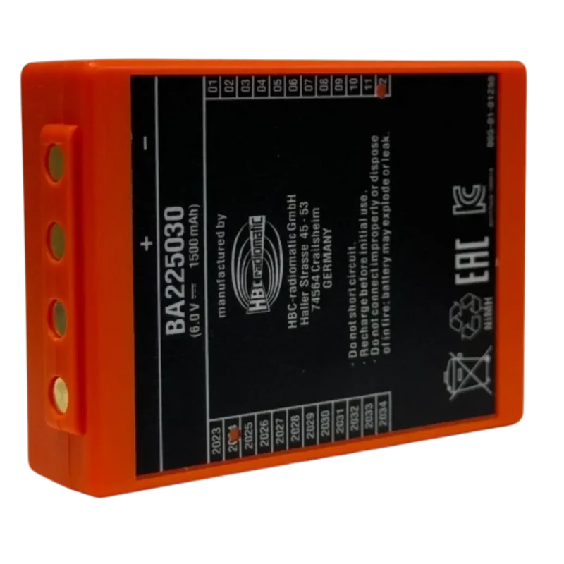 Batterie compatible FUB5AA BA225030 pour télécommande de grue HBC Linus, Spectrum