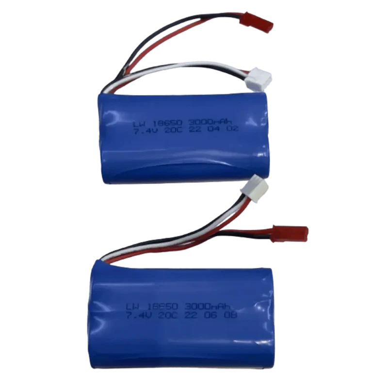2x Batterie 18650 2S 7.4V 3000mAh + chargeur