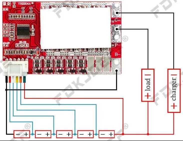 BMS pour batterie Lifepo4 3S-4S-5S 50A