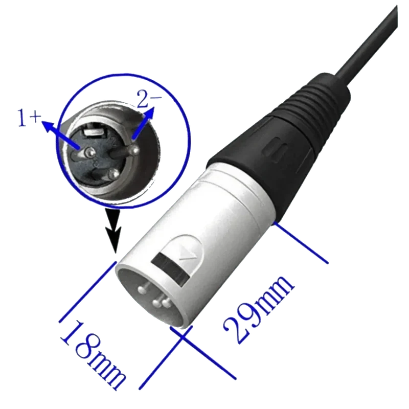Chargeur de batterie XLR 3 PIN 24V 2A pour fauteuil roulant, trottinette
