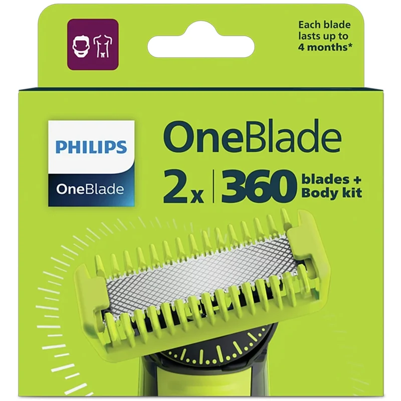 PHILIPS - QP430 - OneBlade 360 lames de rasoir - Blade Body Kit - 2 Pièces + 1 x Body kit