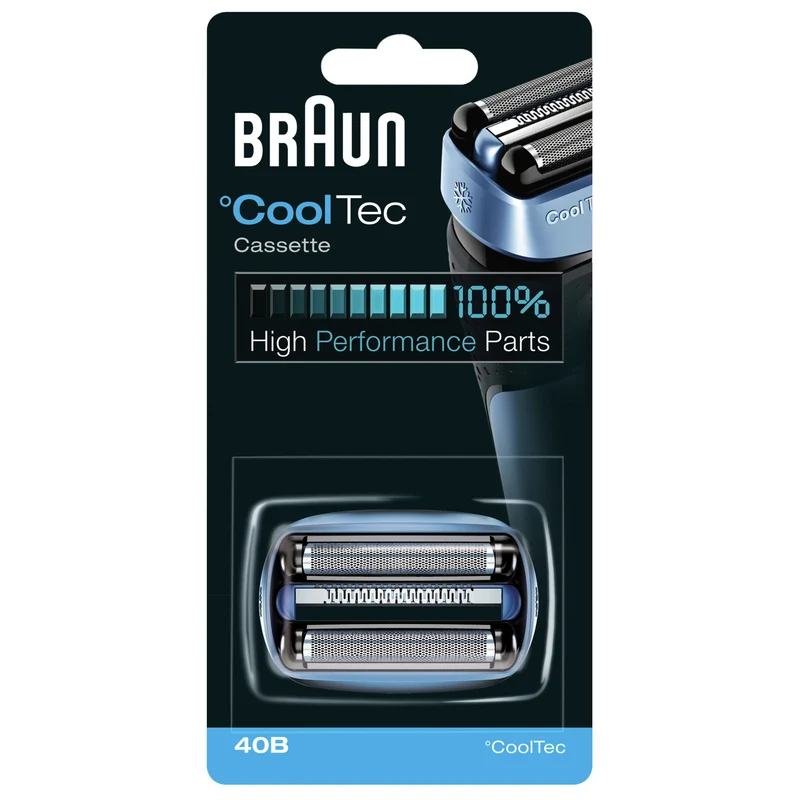 BRAUN - 40B - Lame de rasoir - CoolTec - Cassette - Noir - 1 Pièce