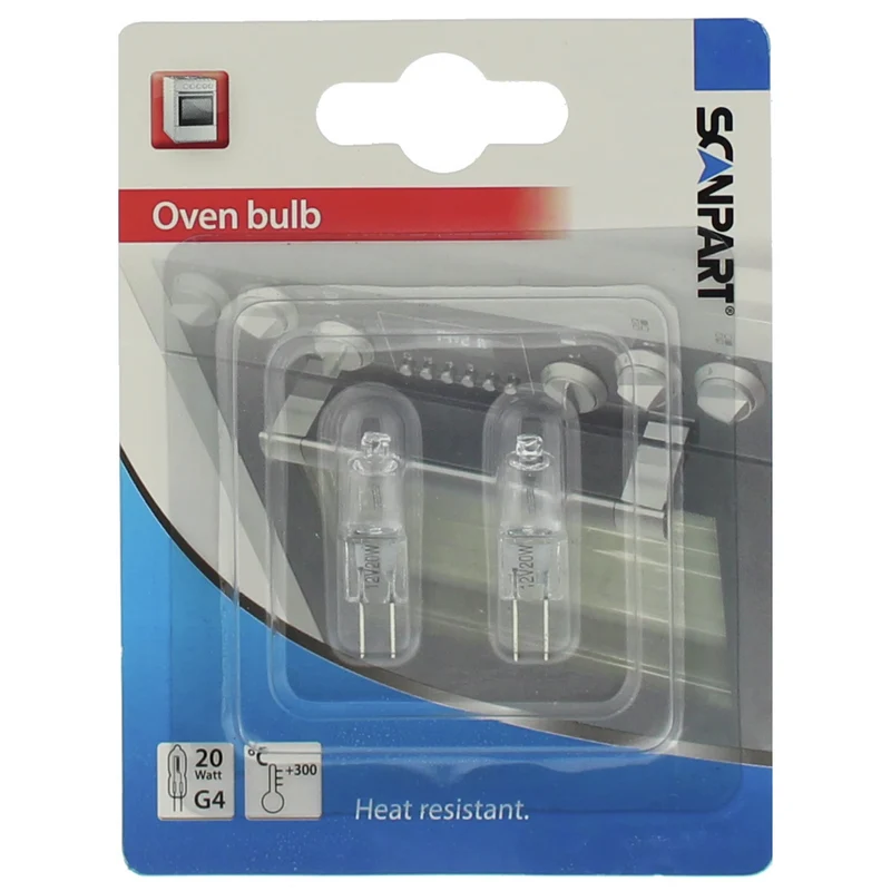 SCANPART - Oven Lamp - G4 - 20W - 350 Lumen - 2700 K - Bright - Capsule - Duo Pack