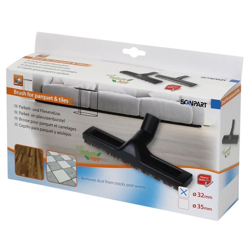 SCANPART Brosse parquet - 30 cm - Poils naturels - diamètre 32 mm