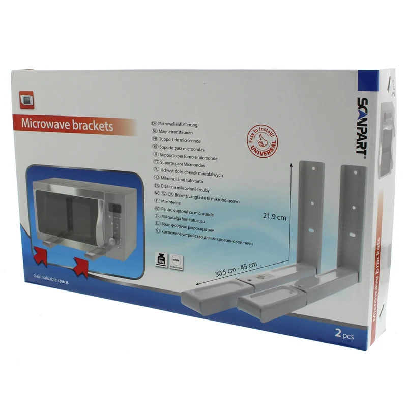 SCANPART - Supports magnétron - Blanc - 21,9 cm x 30,5-45 cm - jusqu'à 40KG