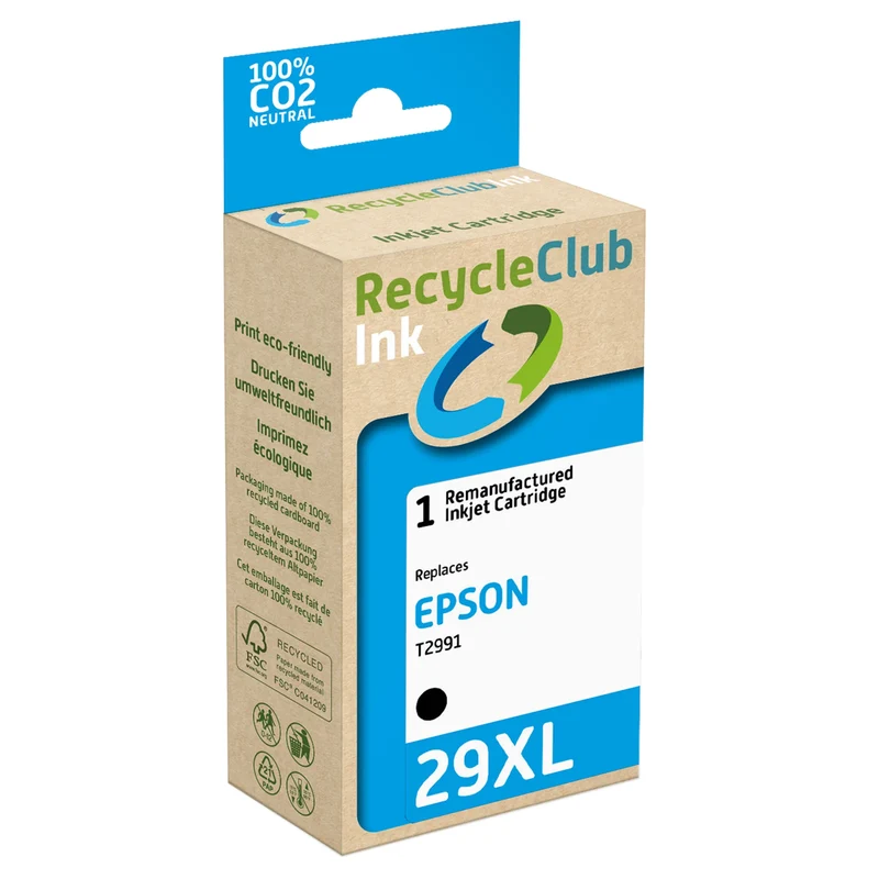 RECYCLECLUB XL Cartouche d'encre 29XL - Noir - Remplace Epson