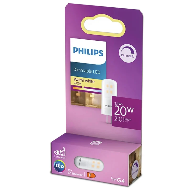 PHILIPS - Capsule - G4 - 20 W - 210 Lumen - 2700 K - Frosted - Capsule - Dimmable