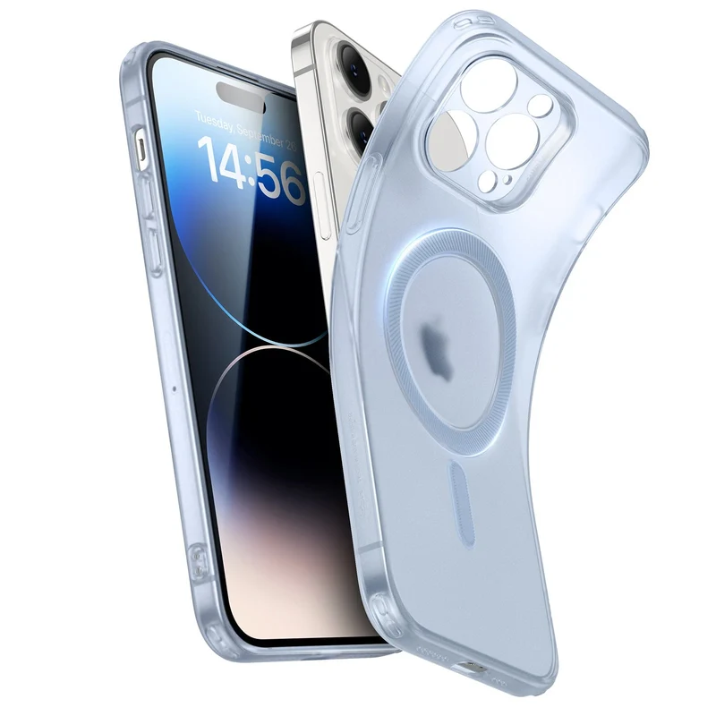 iPhone 14 Pro Zero Clear Case (HaloLock) - Frosted Blue