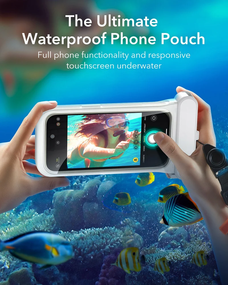 iPhone 15/14/13 Waterproof Phone Pouch Pro - White - 1 Pack