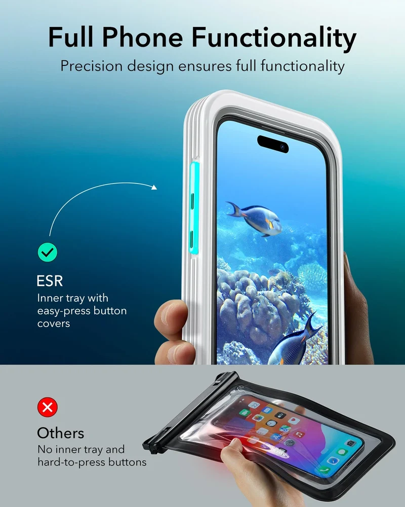 iPhone 15/14/13 Waterproof Phone Pouch Pro - White - 1 Pack