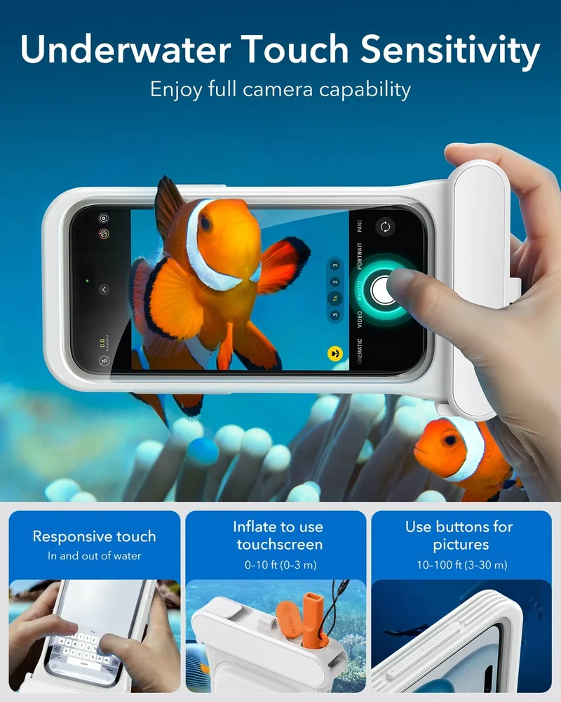 iPhone 15/14/13 Waterproof Phone Pouch Pro - White - 1 Pack
