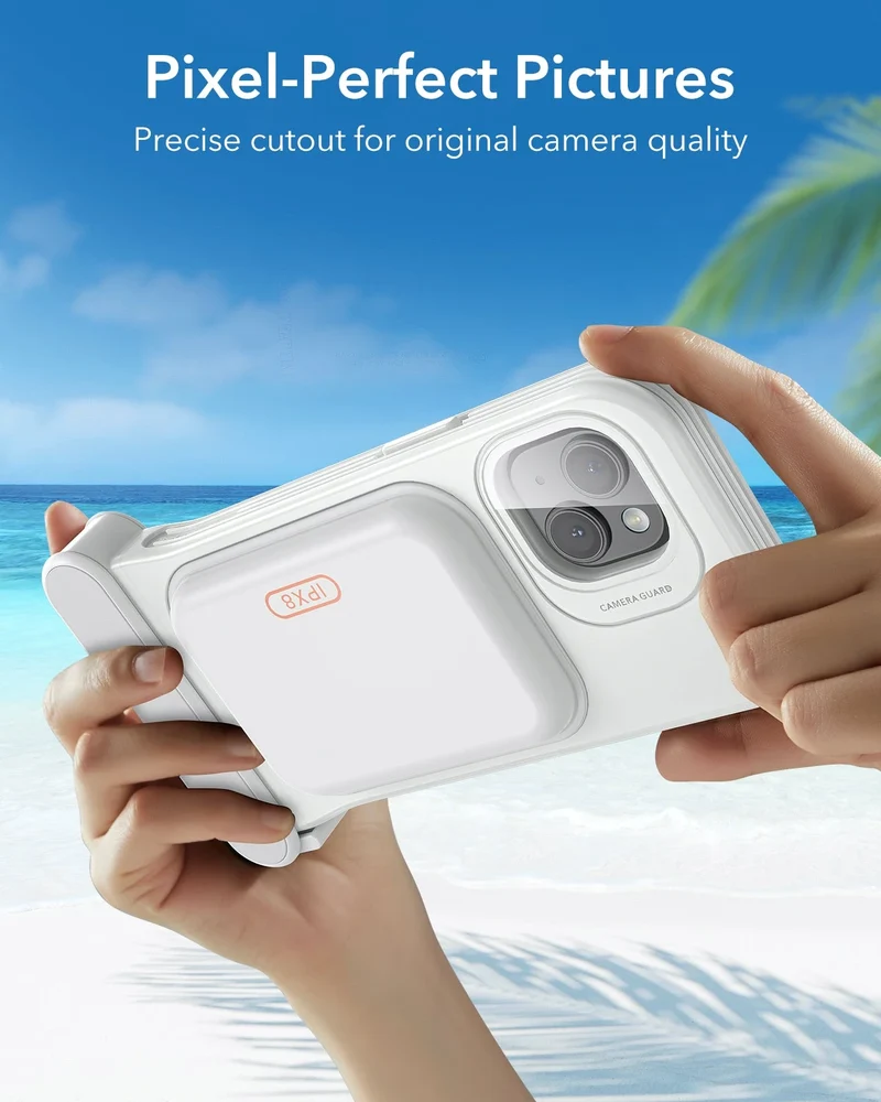 iPhone 15/14/13 Waterproof Phone Pouch Pro - White - 1 Pack