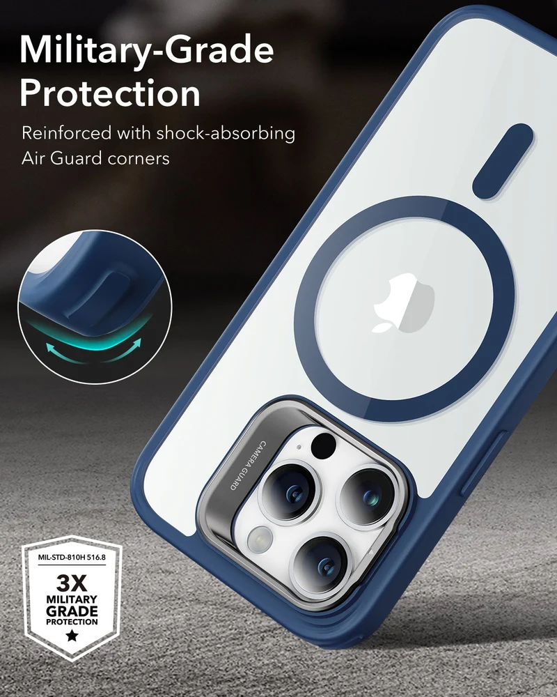 iPhone 14 Pro Classic Hybrid Case with Stash Stand (HaloLock) - Clear Purple