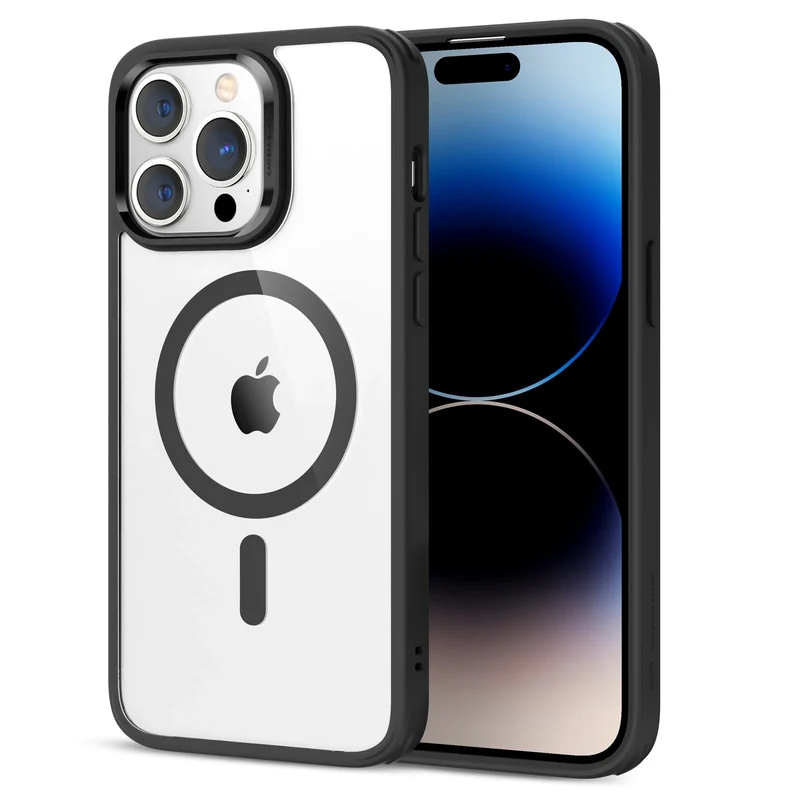 iPhone 14 Pro Classic Hybrid Case (HaloLock) - Clear Black