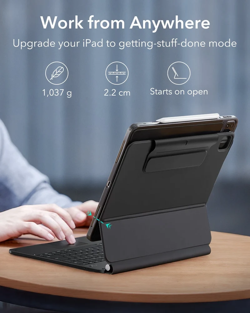 iPad Pro 12.9″ (6th/5th/4th/3rd Gen) Rebound Magnetic Keyboard Case 360 - US Layout-Black