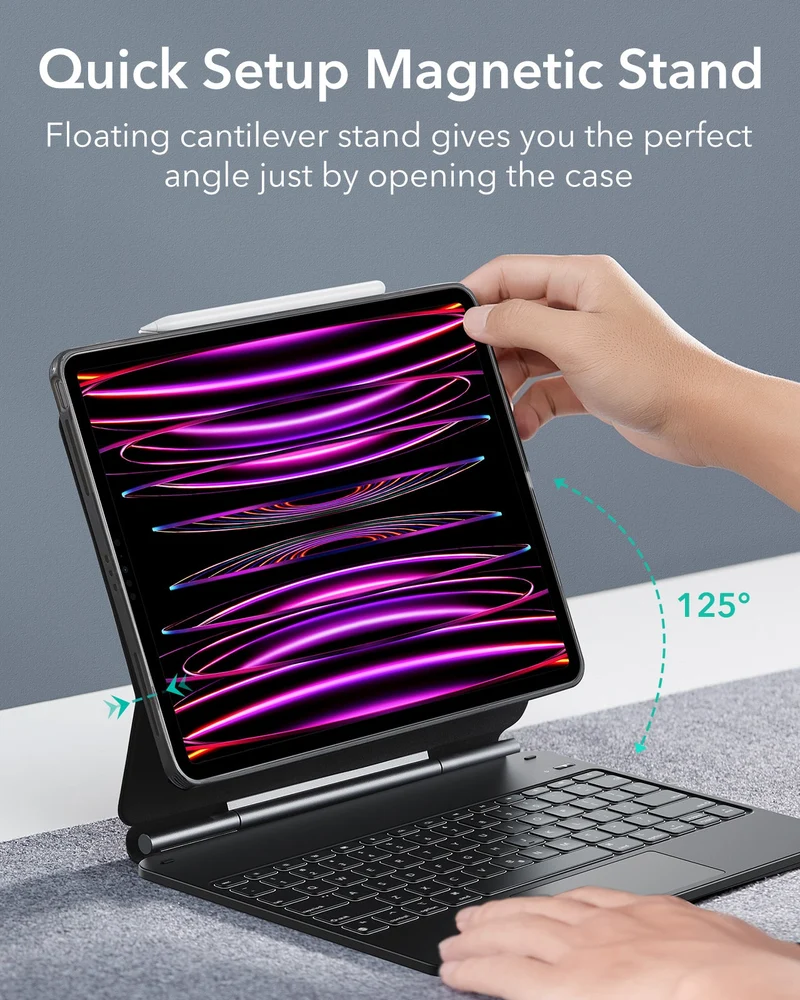 iPad Pro 12.9″ (6th/5th/4th/3rd Gen) Rebound Magnetic Keyboard Case 360 - US Layout-Black