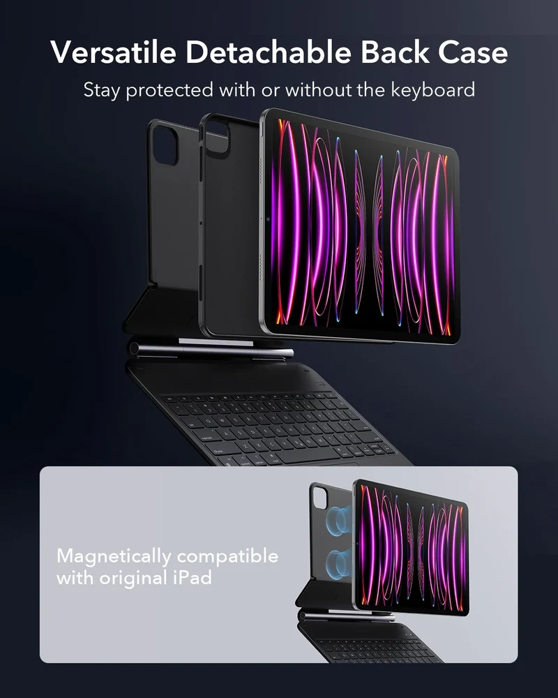 iPad Pro 12.9″ (6th/5th/4th/3rd Gen) Rebound Magnetic Keyboard Case 360 - US Layout-Black